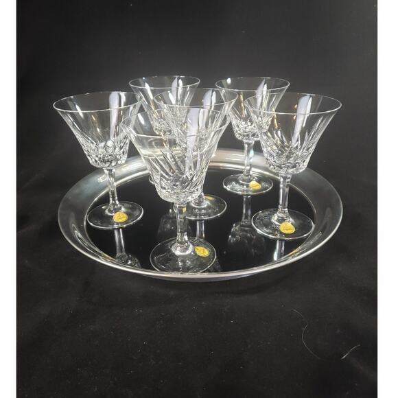 Set of 6 Vintage MCM Spiegelau Helios Crystal Wine Glasses Stemware Germany - Picture 5 of 7